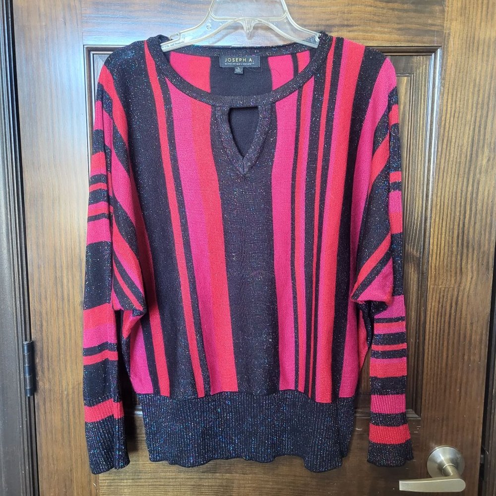 Joseph A. Women's Sparkly Sweater, Red, Large